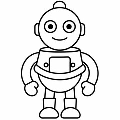 Cute cartoon robot with a drum