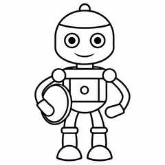 Cute cartoon robot with a drum