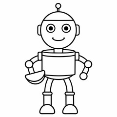 Cute cartoon robot with a drum
