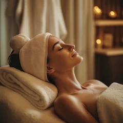 Fotobehang woman relaxing in spa © มิรันตี ปั้นเอี่ยม