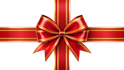 Luxury Red ribbon Gold gift bows Decorative bow, 3d 