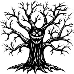 Horror Halloween Tree vector