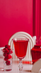 drink in a glass on the bar