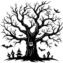 Horror Halloween Tree vector