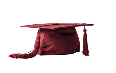 Red Graduation Cap with Maroon Tassel on transparent background,&nbsp;png