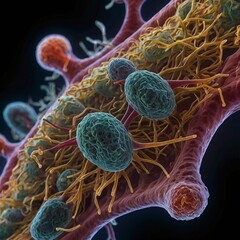 In the image, a single microbe is captured with stunning clarity against a dark background