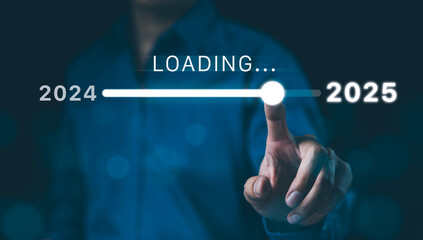 In progress loading year 2024 to 2025, Planning and challenge business strategy in new year, Man...