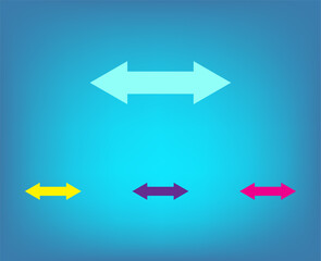 Vector color icons on blue background with gradient