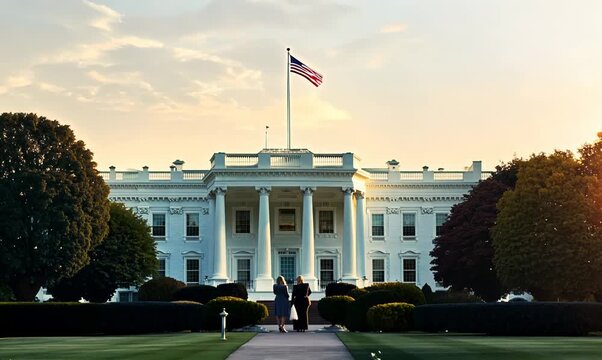 Couple in their 30s at the White House in Washington D