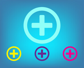 Obraz premium Vector color icons on blue background with gradient