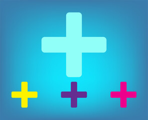 Obraz premium Vector color icons on blue background with gradient