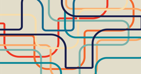 Groovy retro background pattern Vintage grunge colorful stripes background	