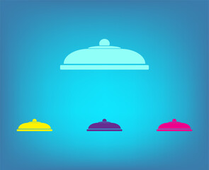 Fototapeta premium Vector color icons on blue background with gradient