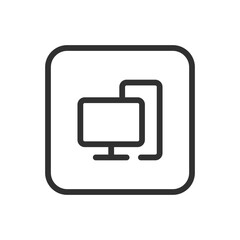 Mac Pro, display with case, electronic devices icon. Modern, simple flat vector illustration for web site or mobile app