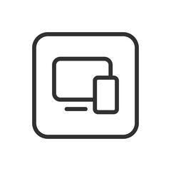 Desktop computer, electronic devices icon. Modern, simple flat vector illustration for web site or mobile app