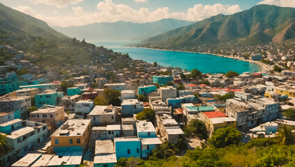 Port Au Prince Haiti, sunny day panorama