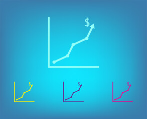 Obraz premium Vector color icons on blue background with gradient