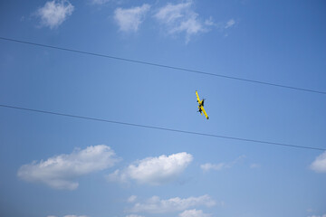 airplane between electric line