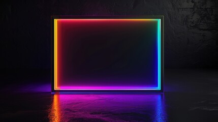 Neon Frame Glow Background.