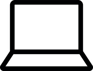 Laptop with pointer or cursor icon isolated. Notebook screen template. Display with clicking mouse on white background.