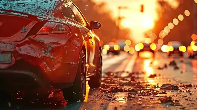 automobile collision on a city road