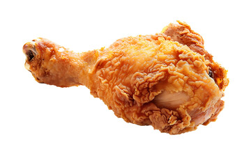 a crispy fried chicken drum stick isolated on a transparent background