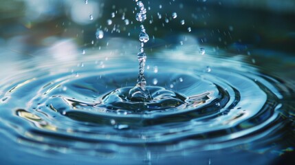 Clear pure water drops