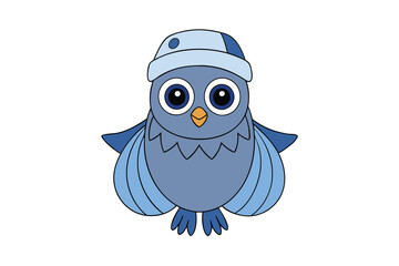 blue bird cartoon on vector art design