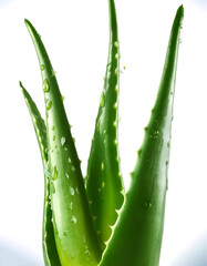 Fototapeta premium aloe vera, macro shot isolated on white background