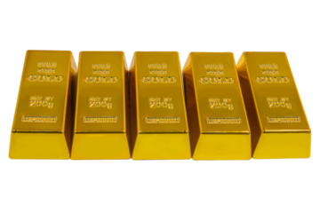 Gold bars isolated on transparent background , png