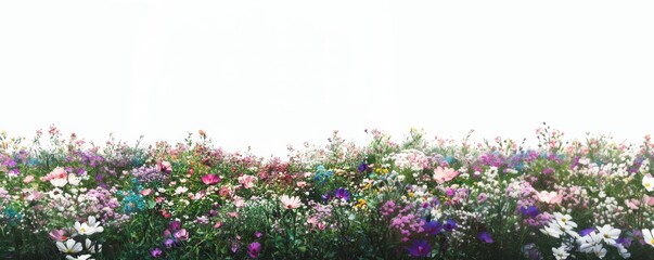 Green hills floral flowers lansdcape cut out