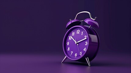 Alarm clock on a dark purple background.