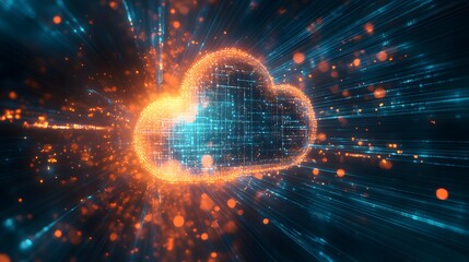Obraz premium cloud technology concept Global network of metaverse systems exchange of information global business Megatrends on the Internet for Telecommunication