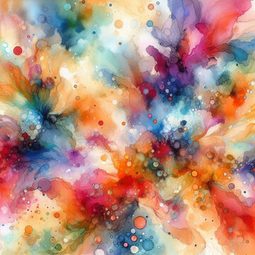 Colorful watercolor background with a white background