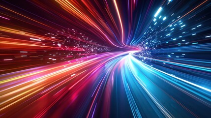 Fototapeta premium Background illustration of the speed of light time tunnel