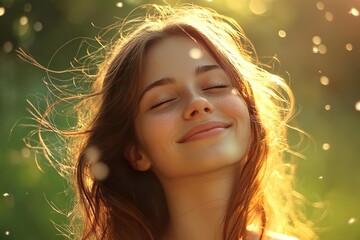 Photo of a girl who is happy and relaxed