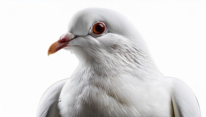 close up of a white dove