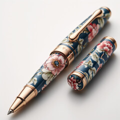 a pen with a flower design on it

