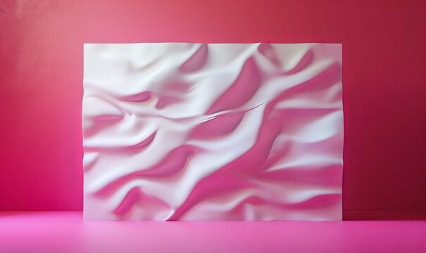 Fototapeta Contemporary white mocap panel on a magenta background, ideal for inscriptions