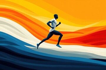 Abstract Silhouette Runner