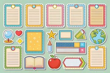 Beautiful and cute letter paper, kids journal, sticky note
