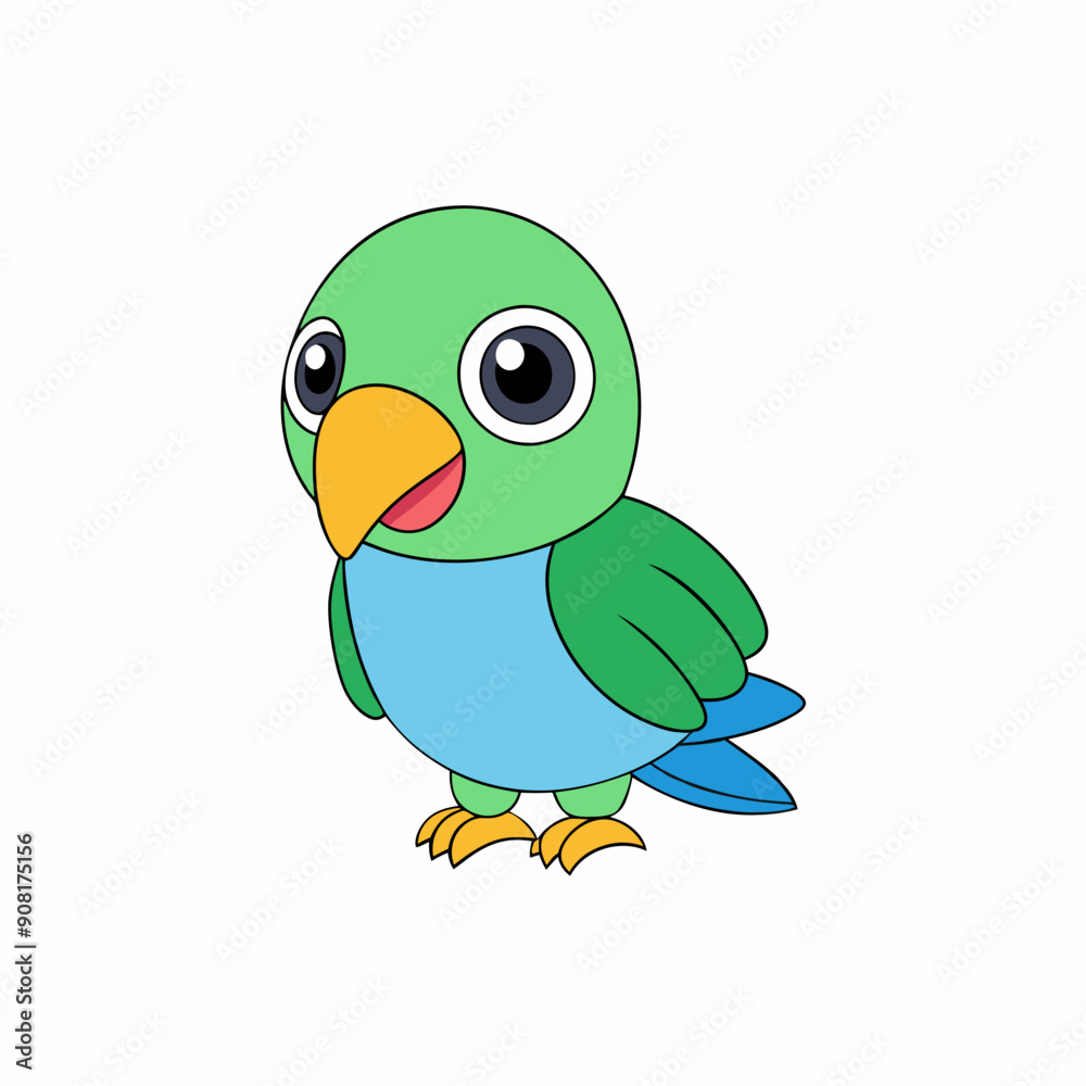 Poster cute parrot vector illustration