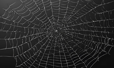 Obraz premium Intricate Spider Web Pattern on Dark Background