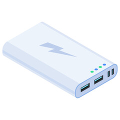 Isometric Power Bank Icon