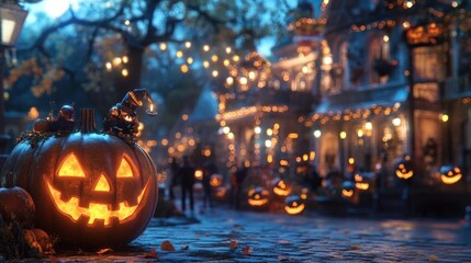 4K Realistic Animation A spooky Halloween party with people in elaborate costumes and eerie decorations