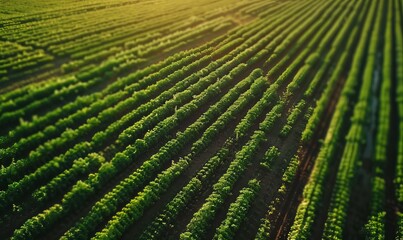 Fototapeta premium Drone-assisted agriculture, fields and crops