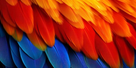 Obraz premium Macaw feathers background, Scarlet Macaw
