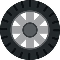 Car wheel color icon. Rubber tire rim