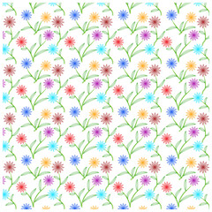 Colorful Vector seamless Floral pattern