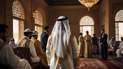 Royal Wedding Ceremony: Bride and Groom in Traditional Dress